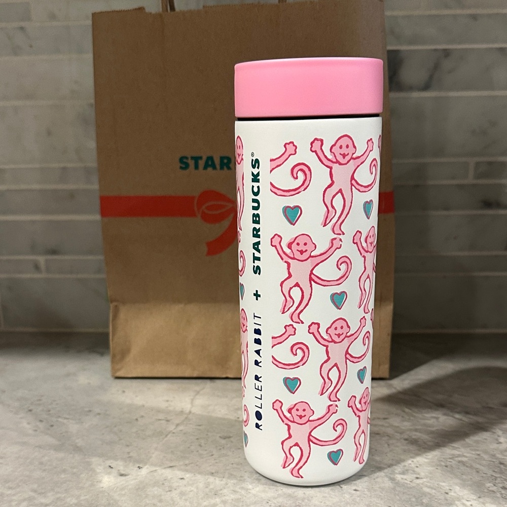 Limited Release! Starbucks x Roller Rabbit Lovely Monkey Tumbler! Brand New!